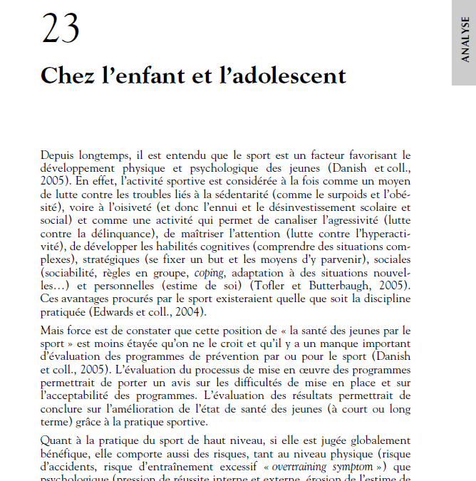 Activité physique – Contextes et effets sur la santé