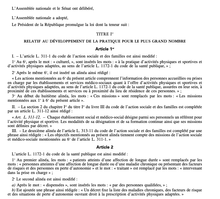 Loi n° 2022-296 du 2 mars 2022 visant à démocratiser le sport en France