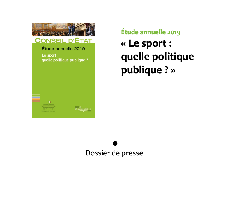 Conseil d’État [DP] – étude annuelle : Le Sport, quelle politique publique (2019)