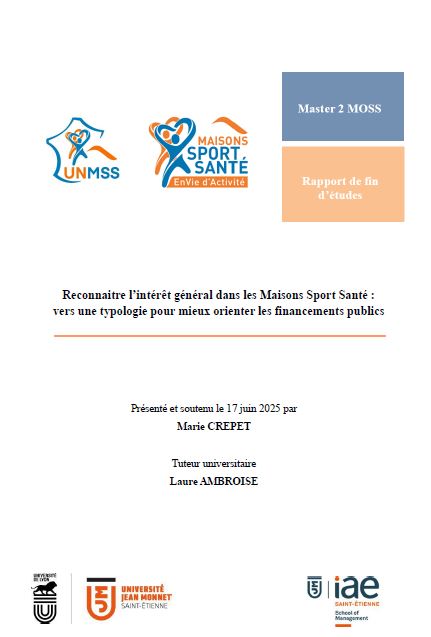 Reconnaitre l’intérêt général dans les Maisons Sport Santé : vers une typologie pour mieux orienter les financements publics