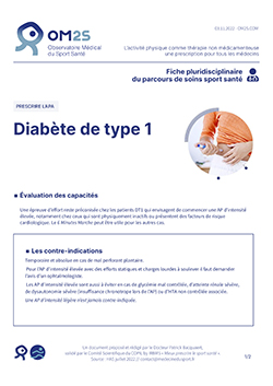 Diabète de type 1 et APA (fiche OM2S)