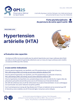 Hypertension Artérielle et APA (fiche OM2S)